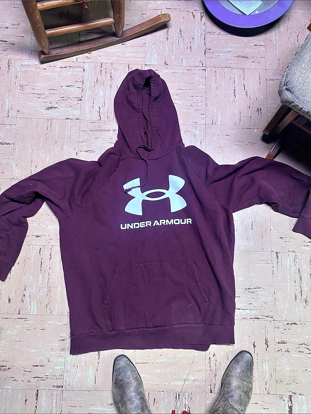 Under Armour Rival Fleece Big Logo Hoodie Purple